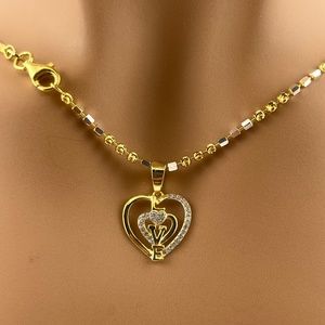 14k yellow gold vermeil real diamond love heart pendant, Gift for her, Birthday